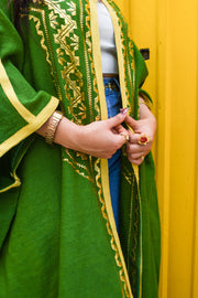 Abaya Tunisienne Traditionnelle Vert Émeraude