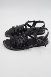 Sandale noir, tige 100% en cuir