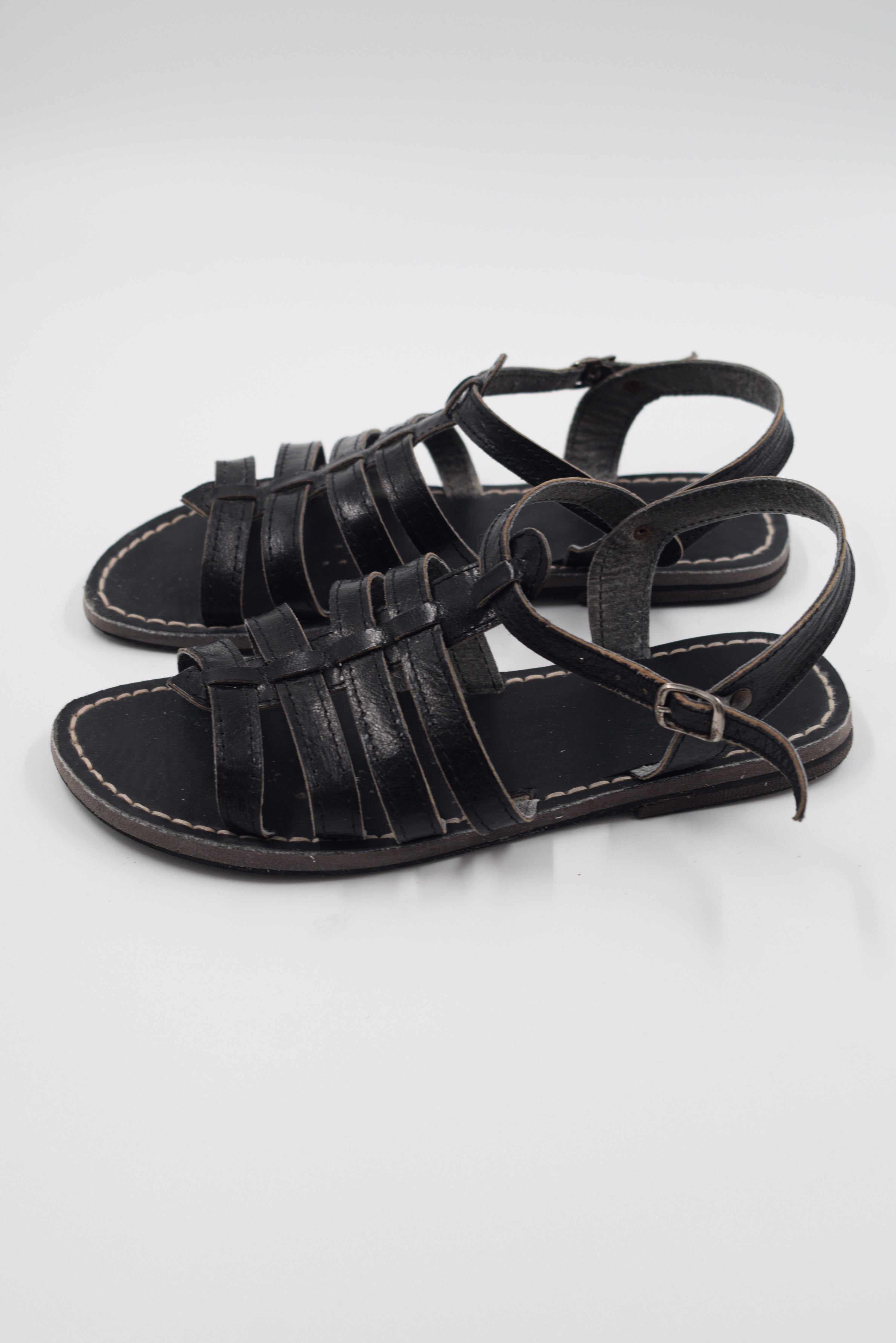 Sandale noir, tige 100% en cuir