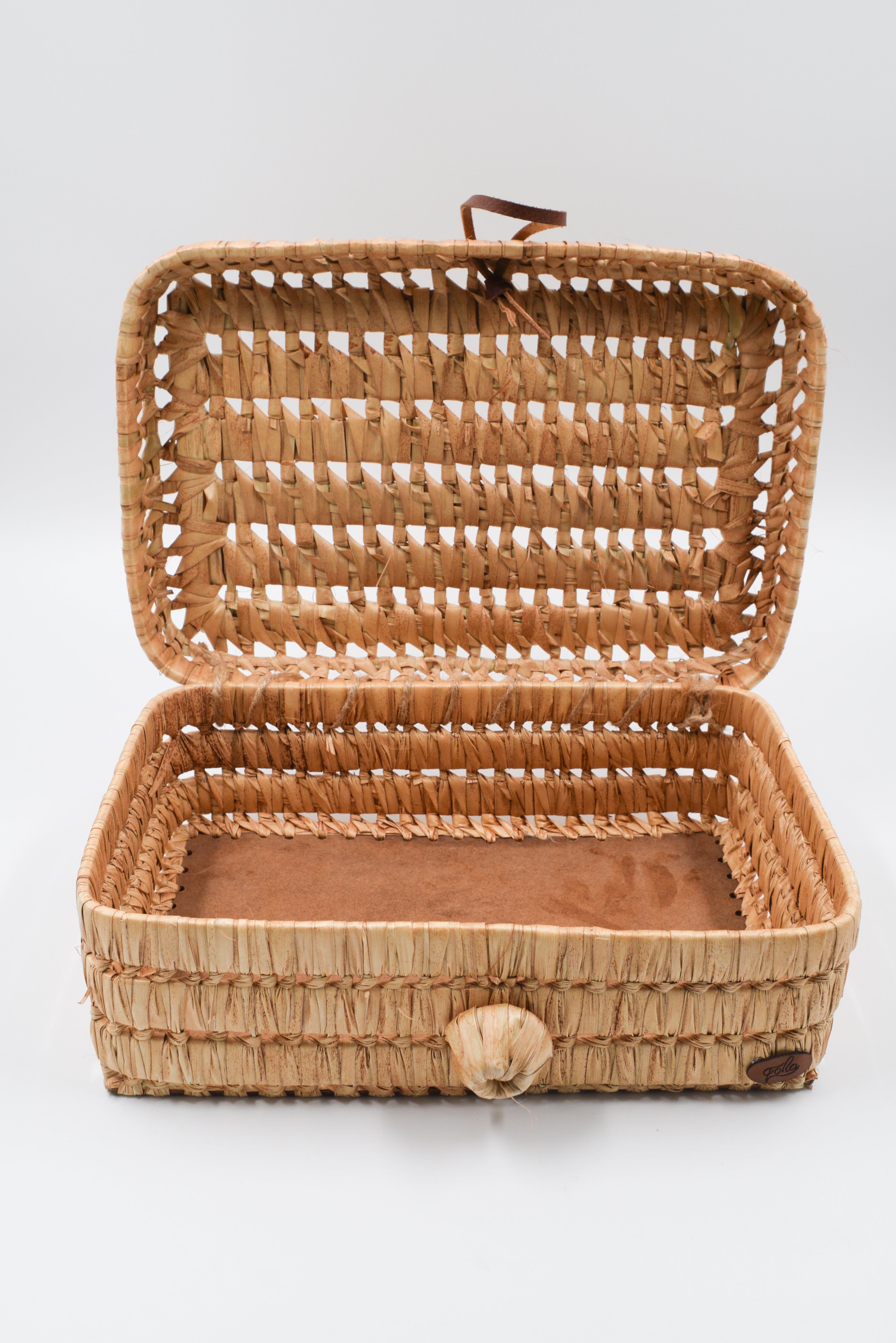 Boîte de Rangement Artisanale en Fibres Naturelles (Grand FORMAT)