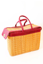 Panier repas en jonc tressé