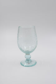 verre a pied transparent craquelé