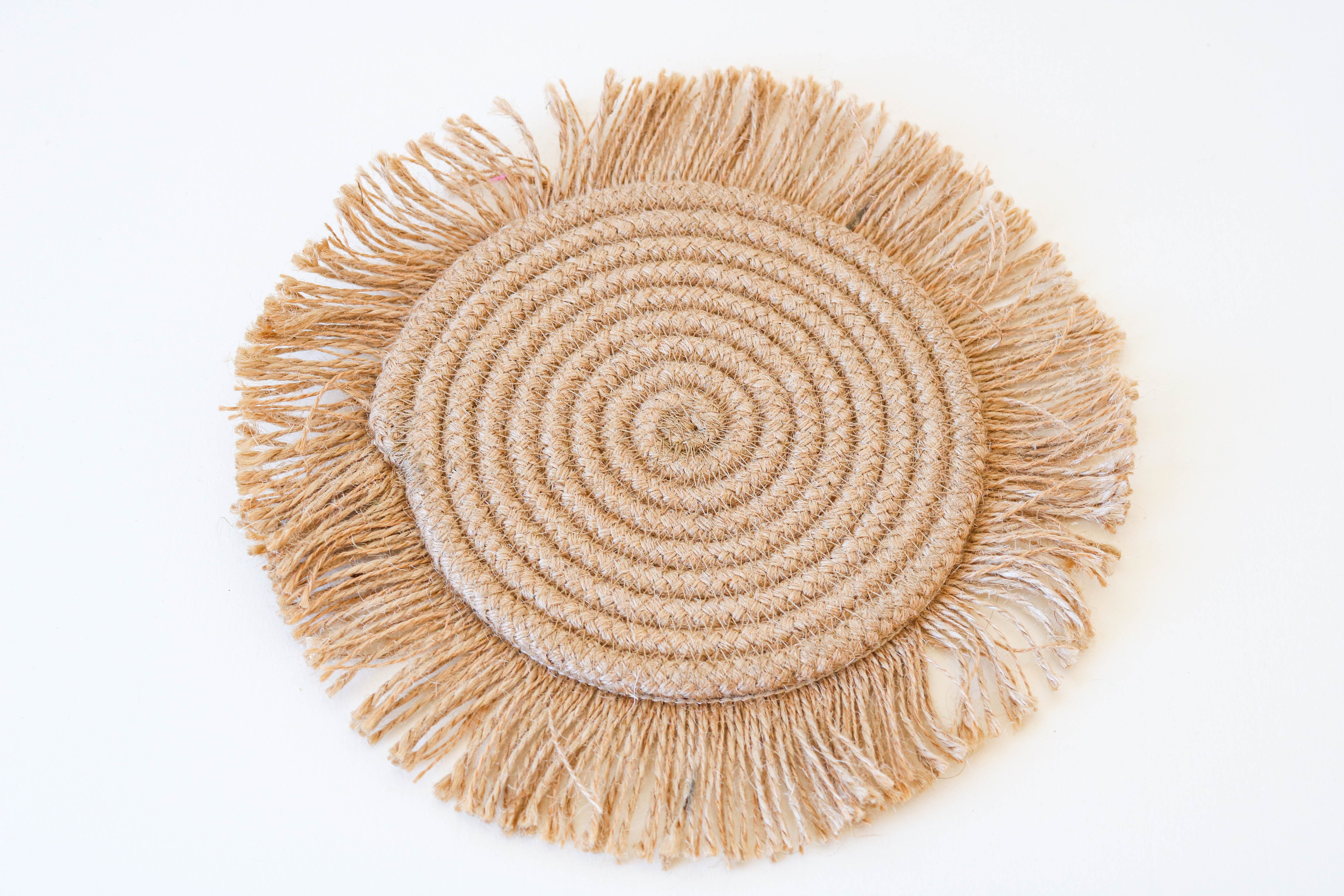 Set de table ronde avec Frange en Alfa tressé