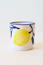 Verre à eau en céramique motif "citron"