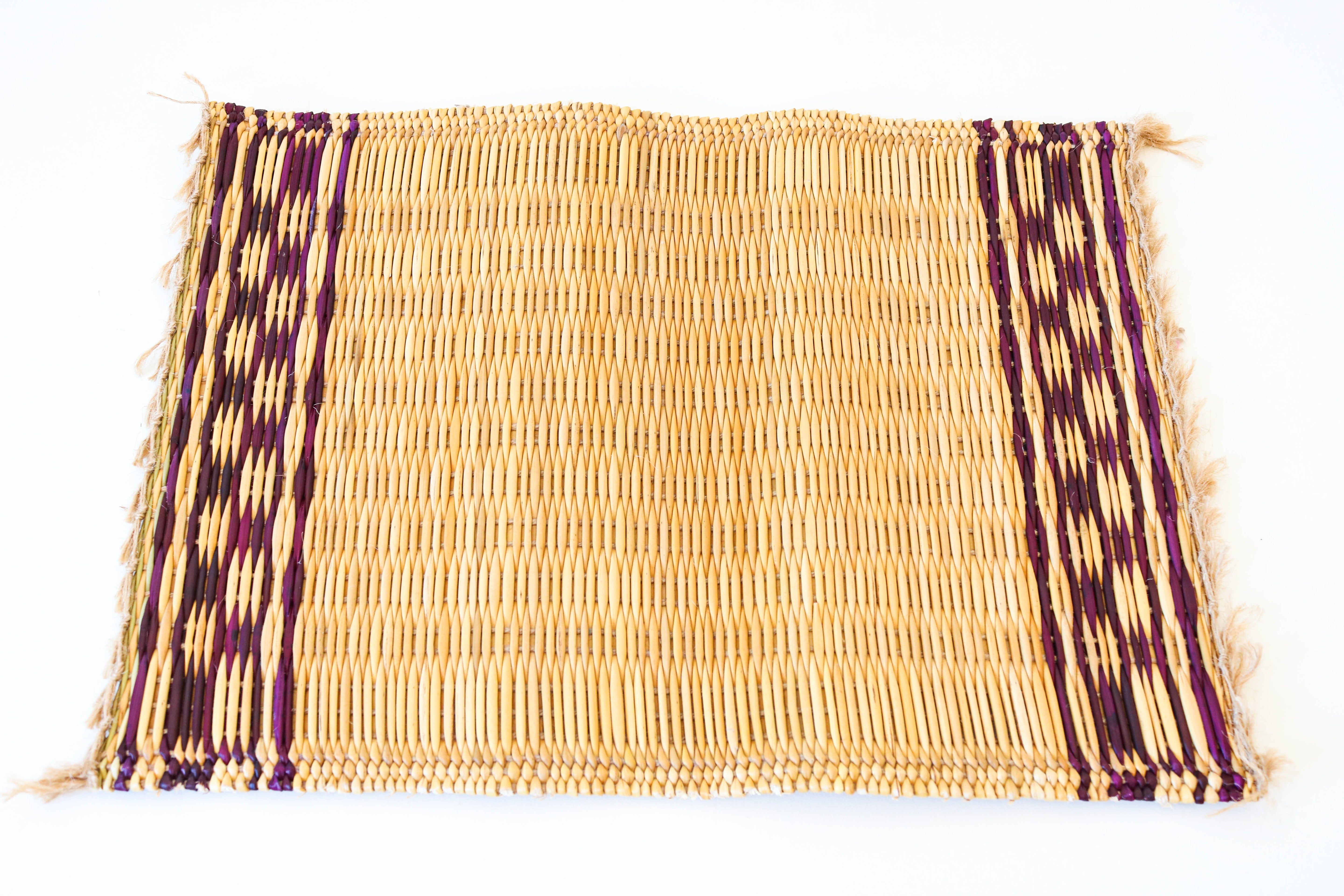 Set de table en jonc avec rayure coloré