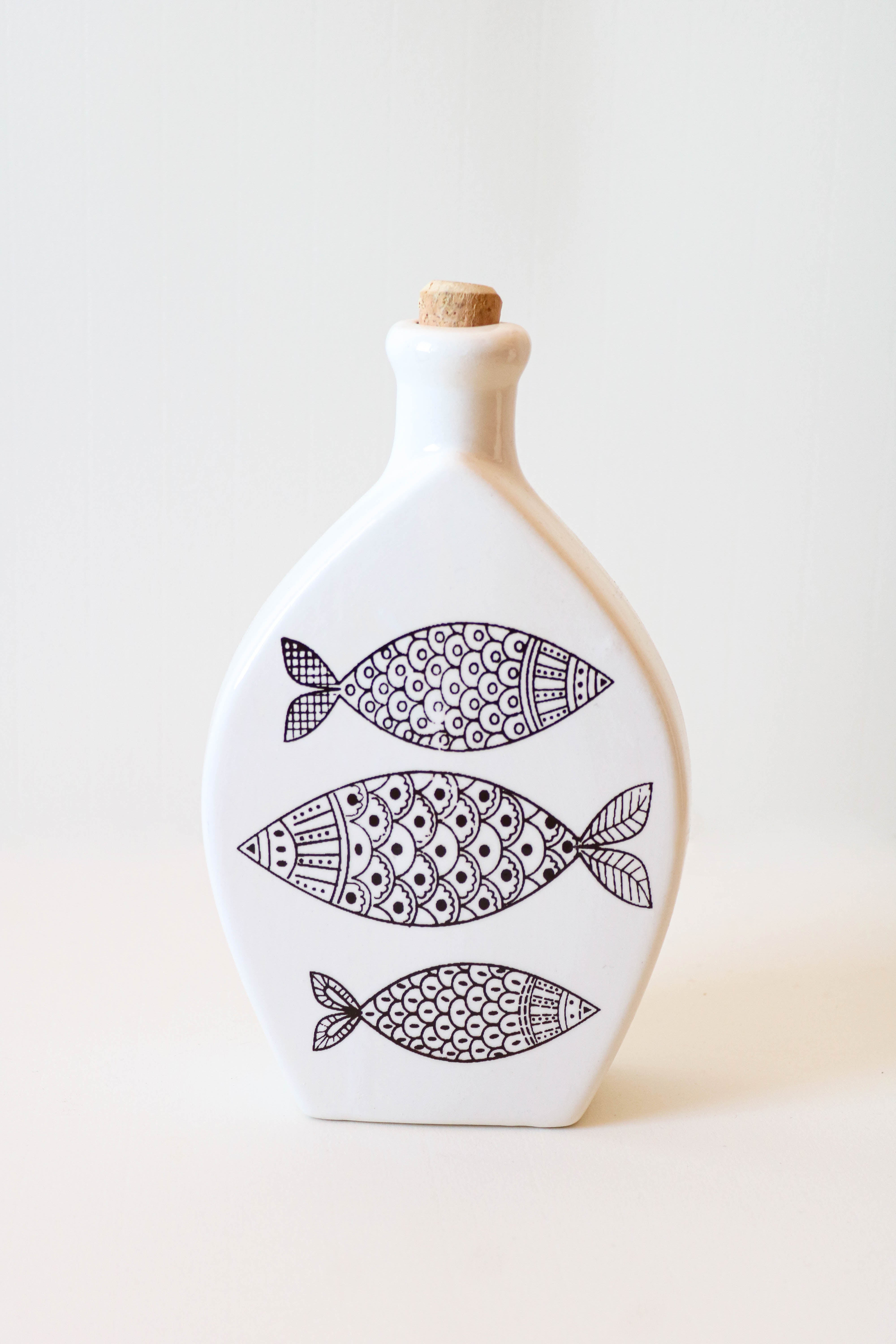 Bouteille huile d´olive en grès émaillé