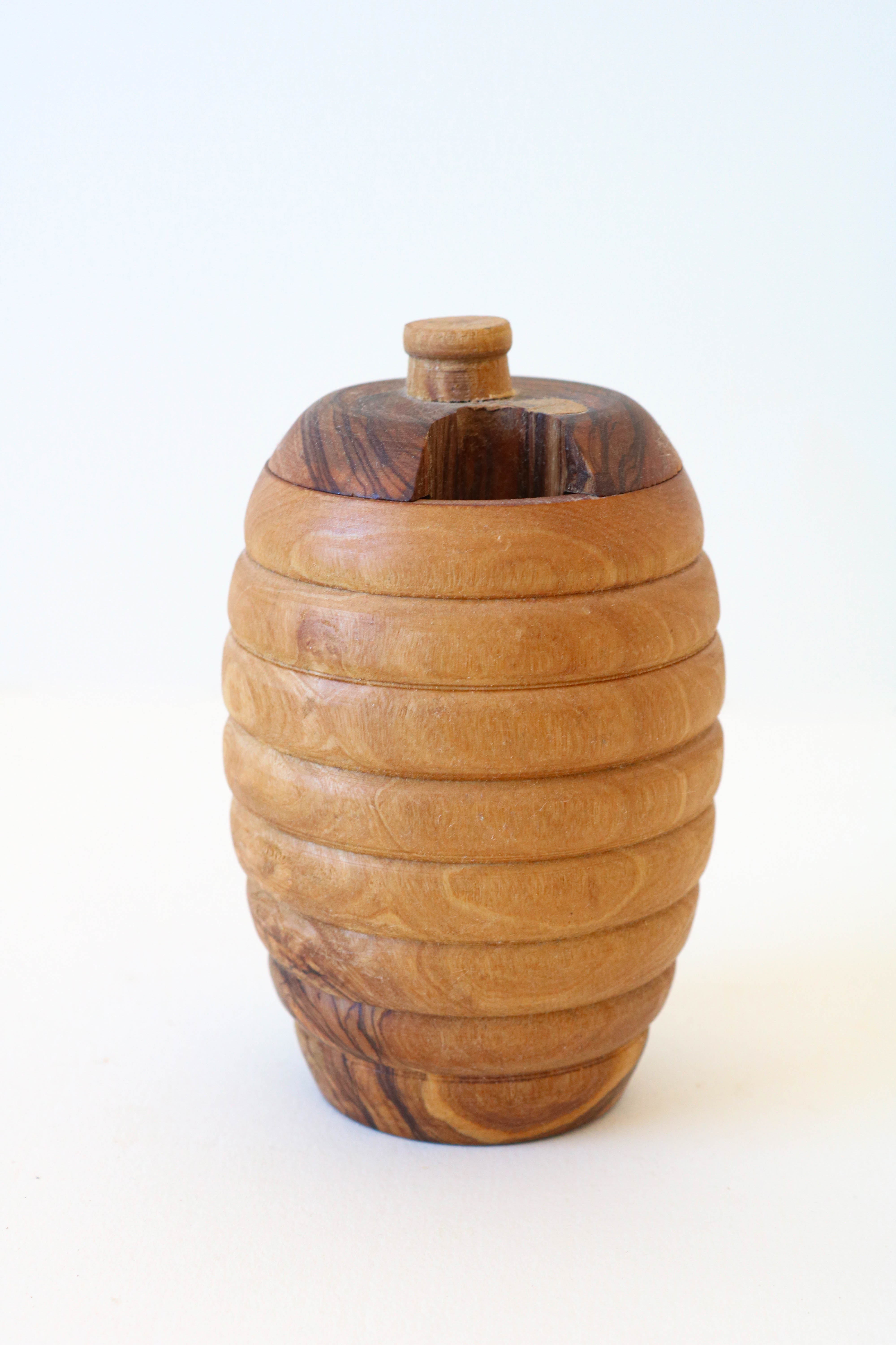 Pot à miel en bois d´olivier