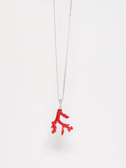 collier en argent et corail "three branches"