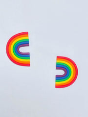 boucle d'oreille en pate polymere arc en ciel