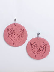 boucle d'oreille en pate polymere motif visage