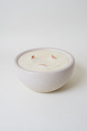 bougie parfume avec bol en beton rond