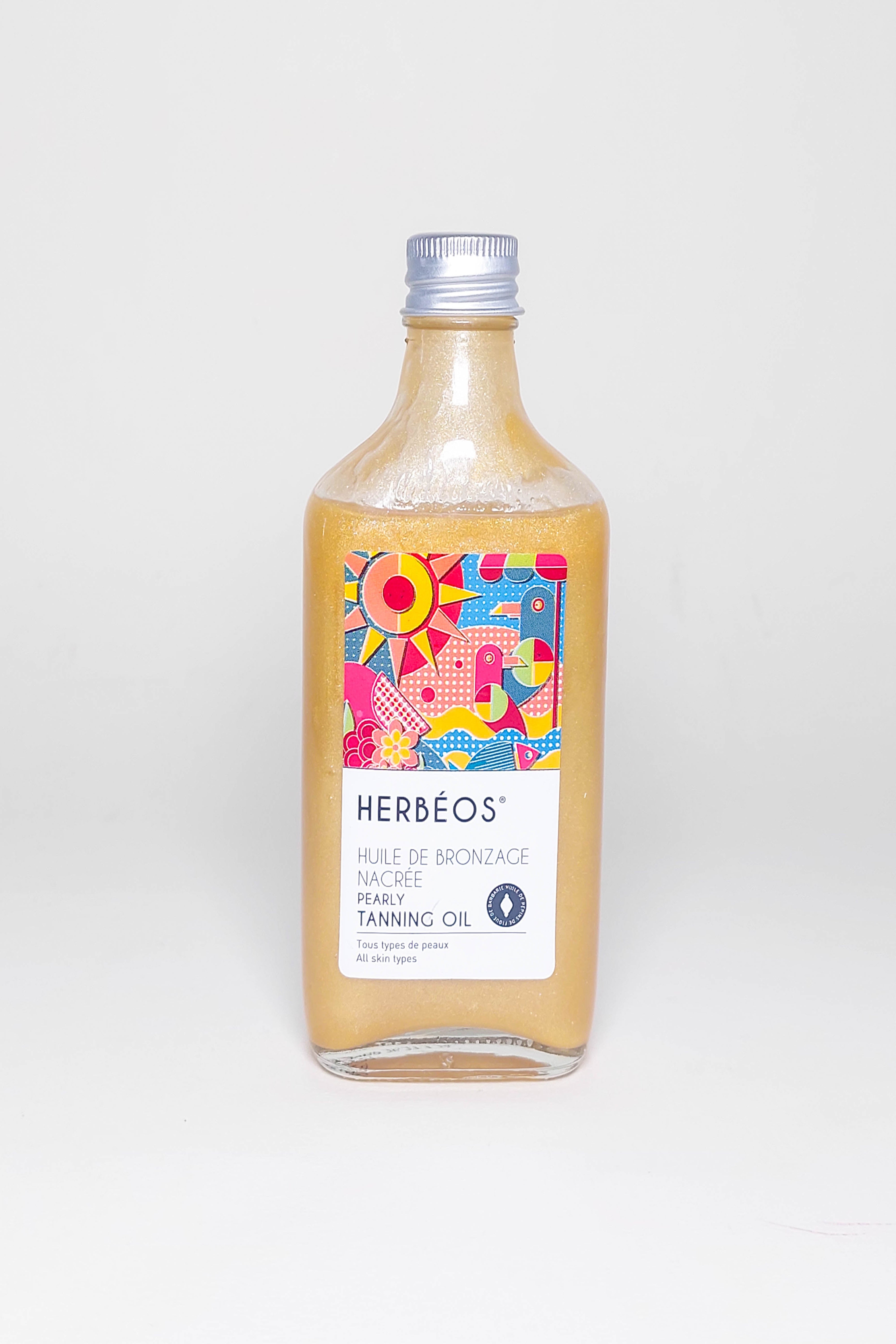 huile de bronzage nacrée