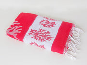 FOUTA, serviette de plage rouge