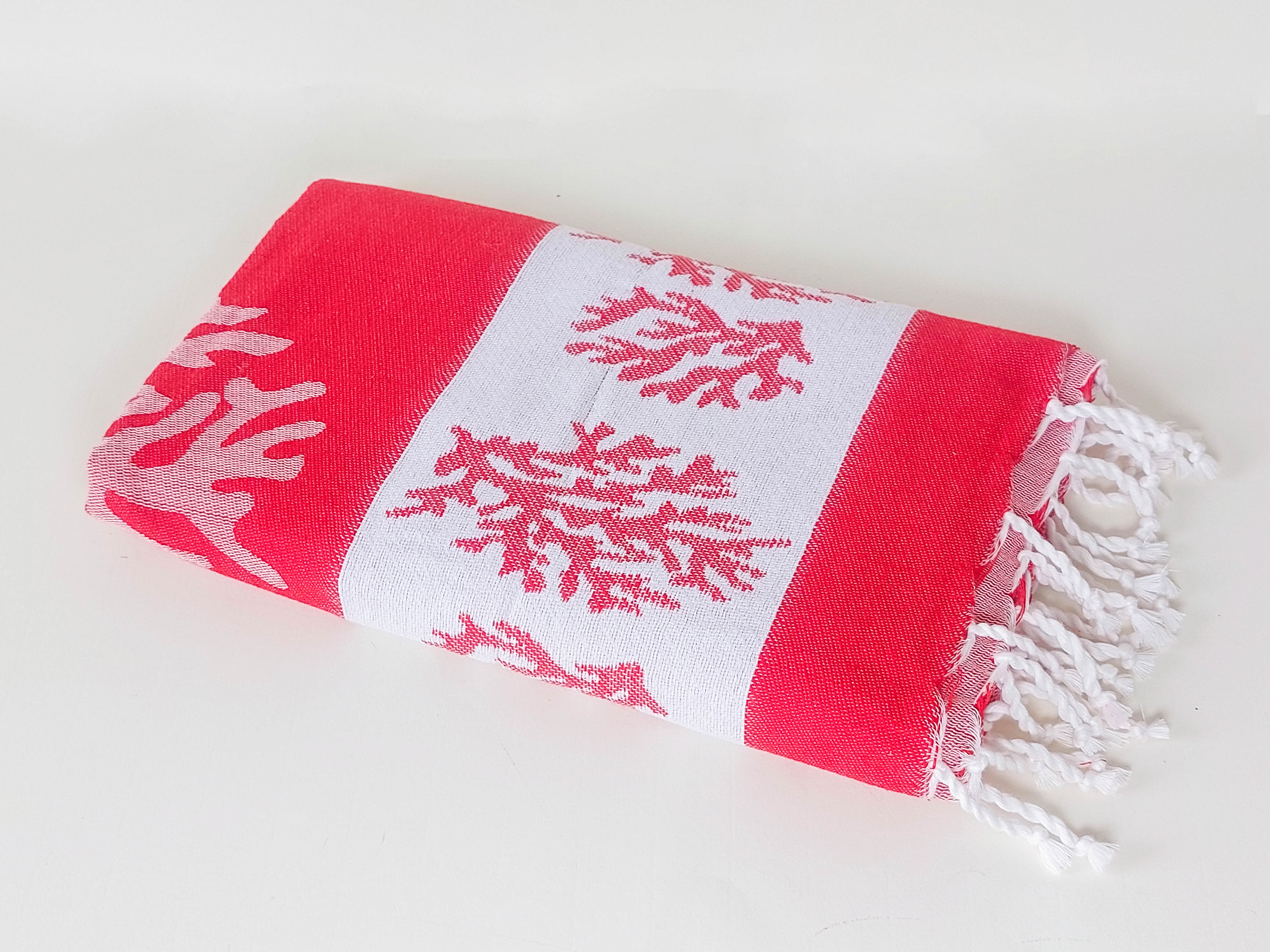 FOUTA, serviette de plage rouge