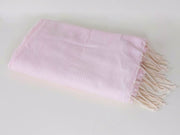 Fouta, serviette de plage rose bébé