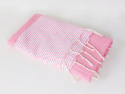Fouta, serviette de plage rose