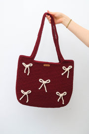 Sac tote bag au crochet, motif papillon