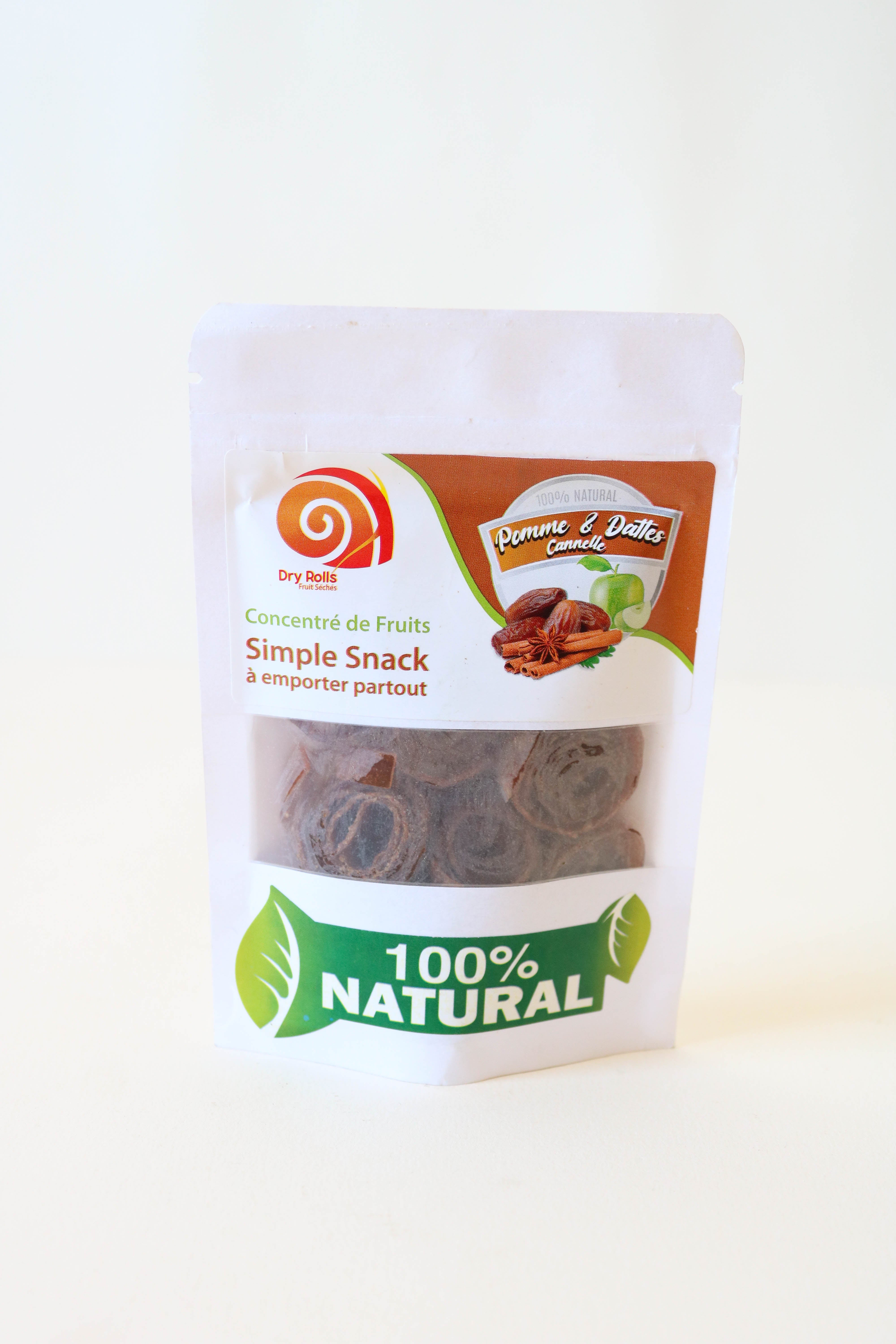 rouleaux de fruits séchés: pomme et datte