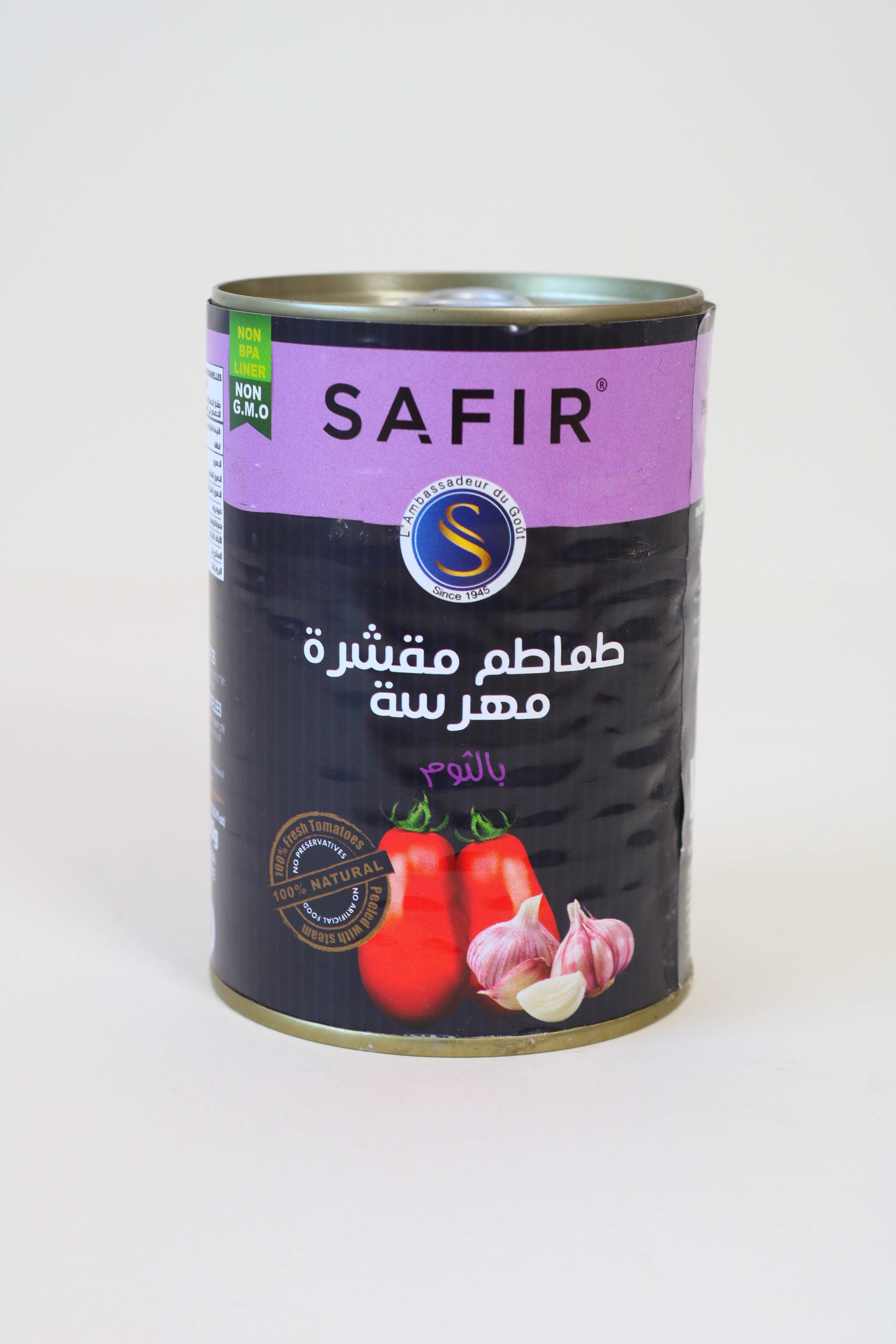 Tomates pelées  concassées et ail 400g