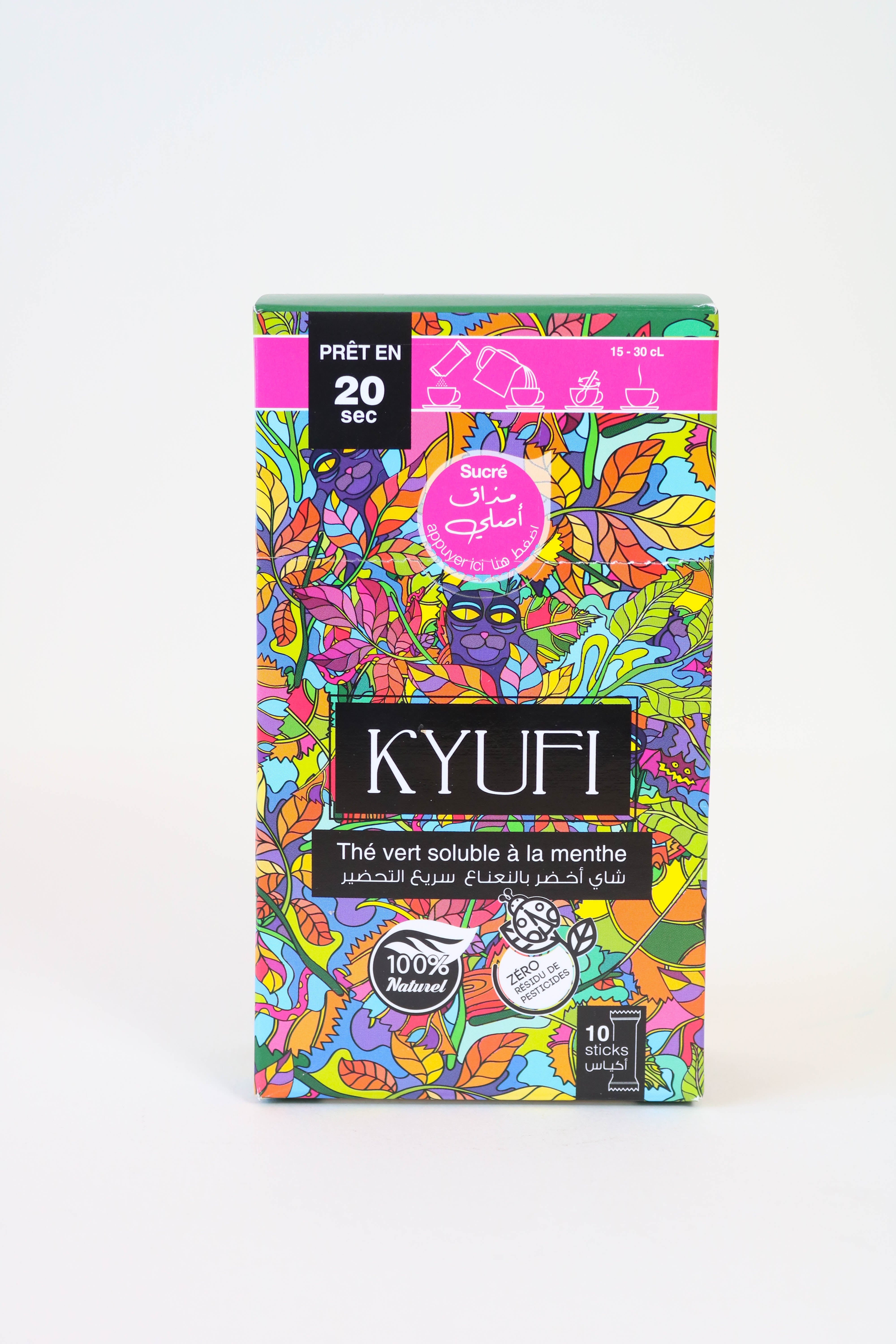 Thé vert soluble à la menthe