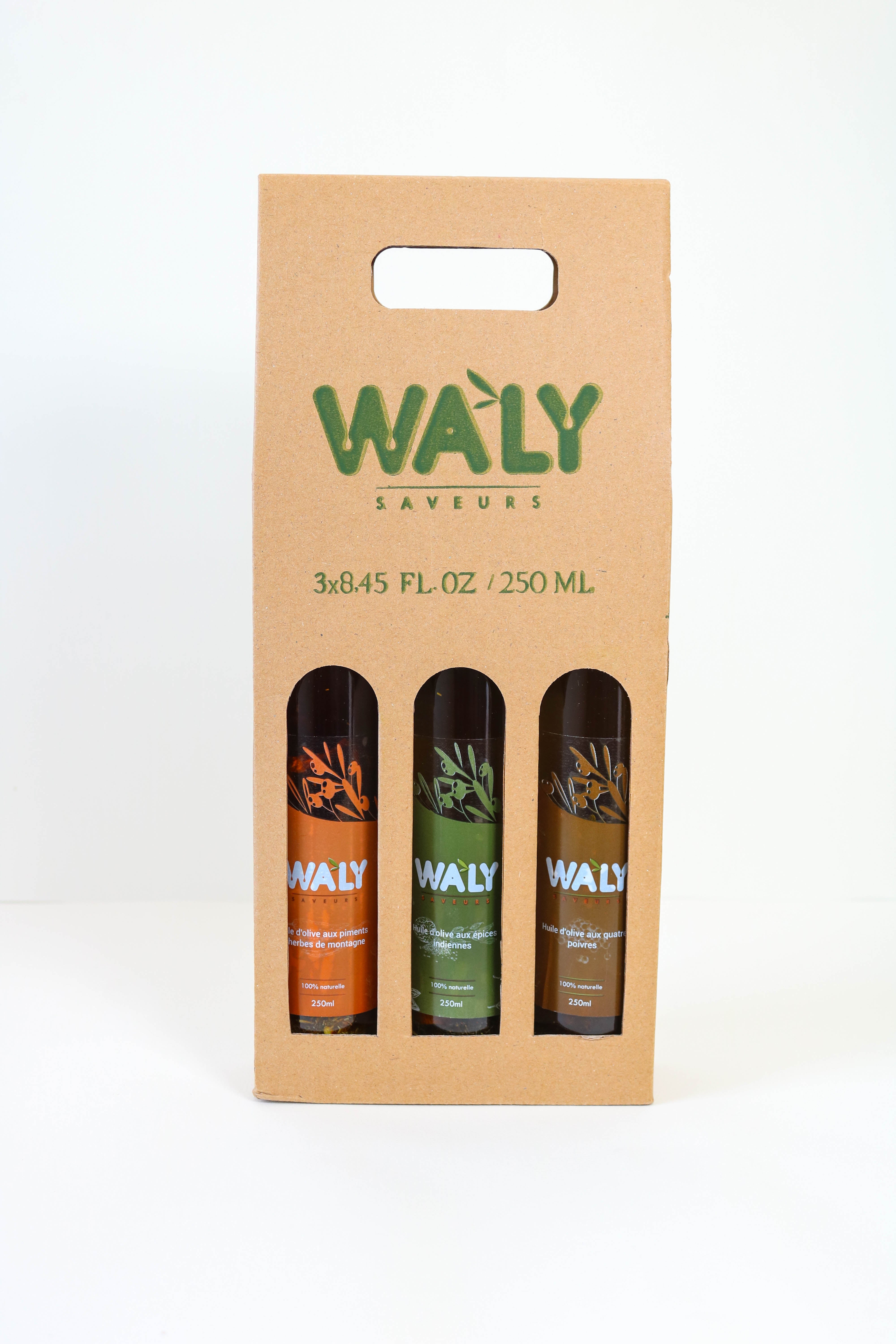 Coffret trio huile d´olives aromatisés 750ml