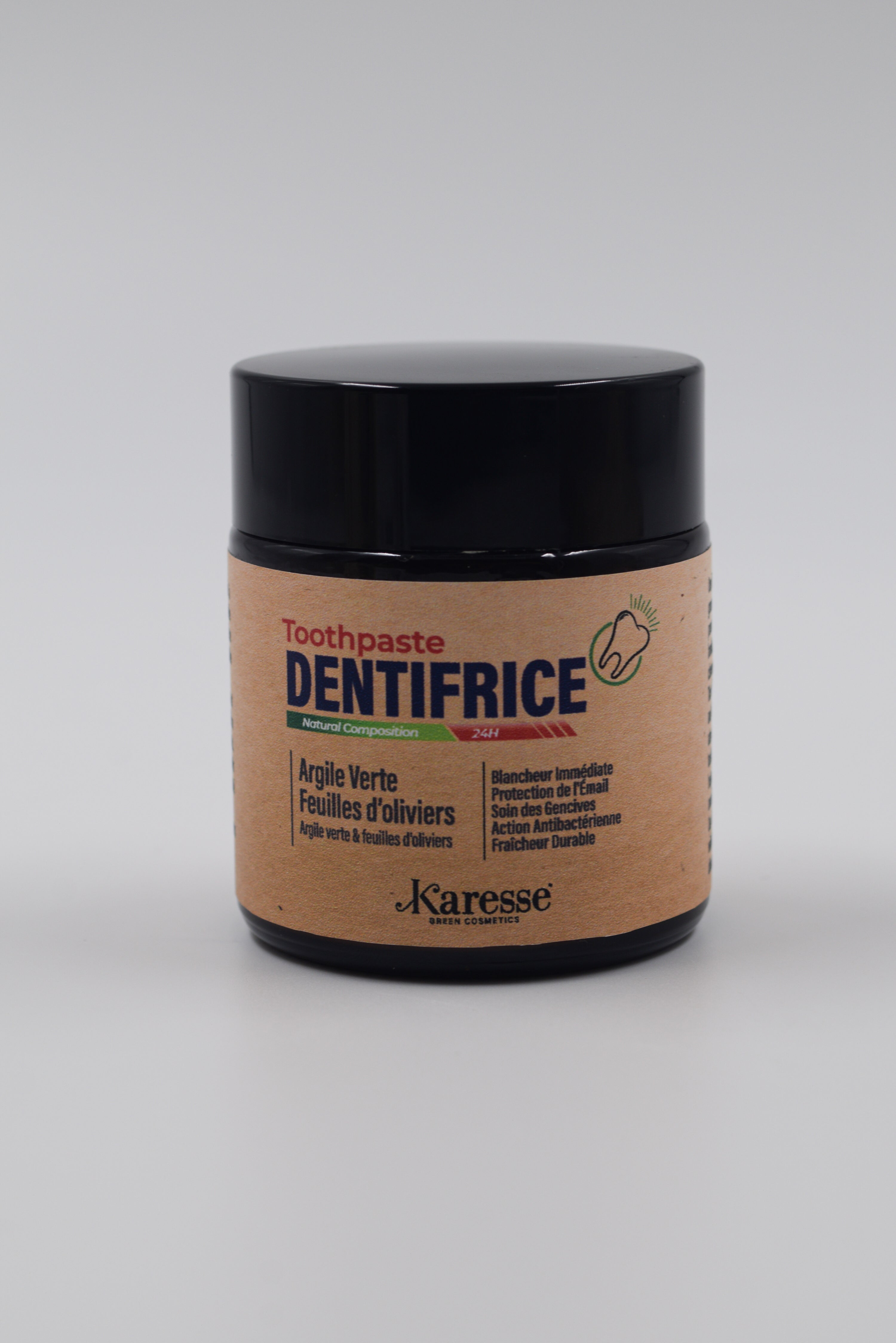 Dentifrice naturelle avec argile verte et feuilles d'oliviers