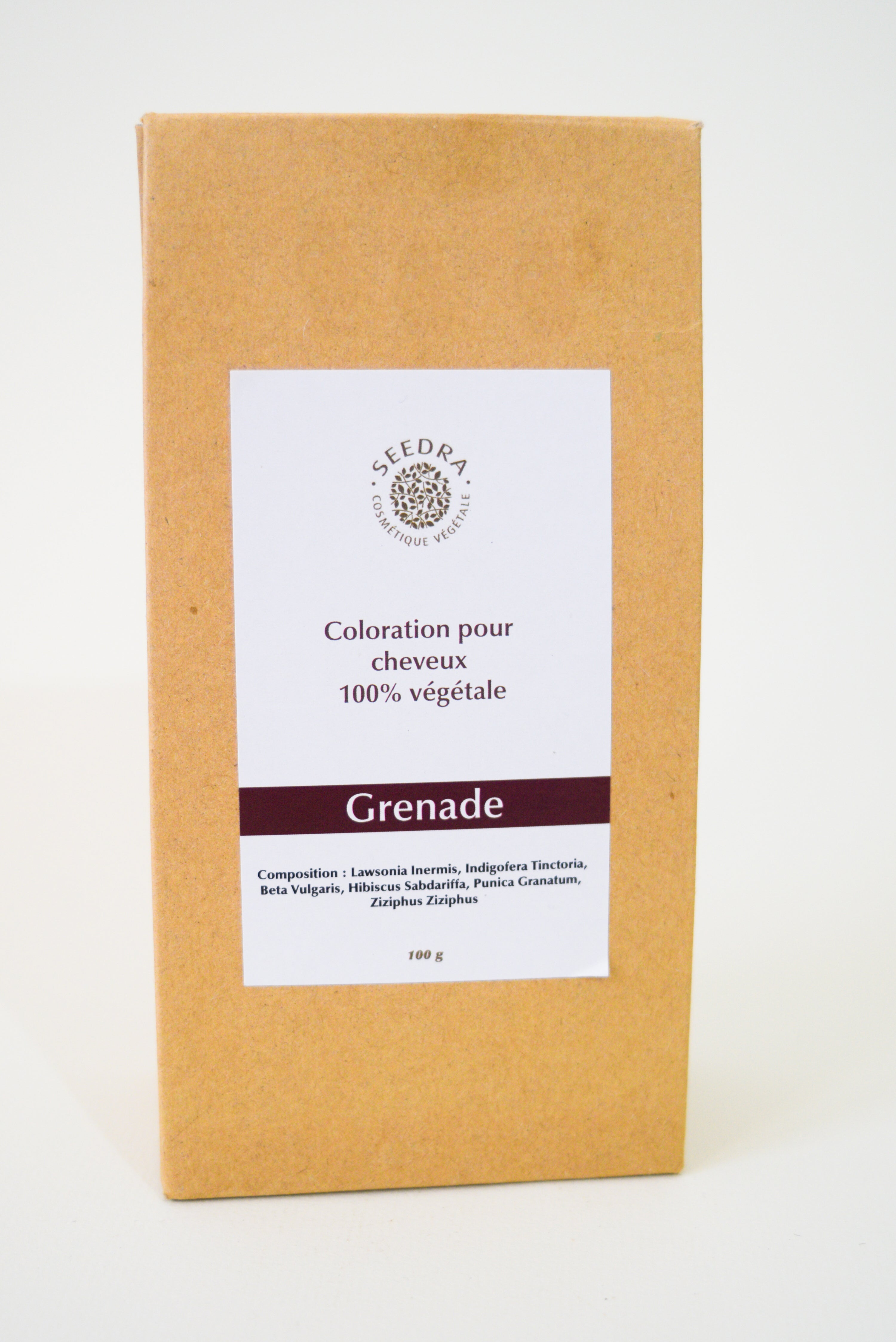 coloration pour cheveux 100% végétale couleur "grenade"